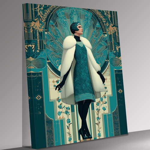 Art deco mädchen eleganter - art,