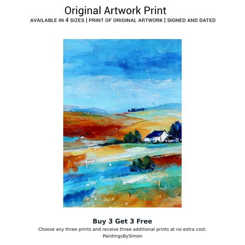 Landhaus landschaft druck - landschaft,