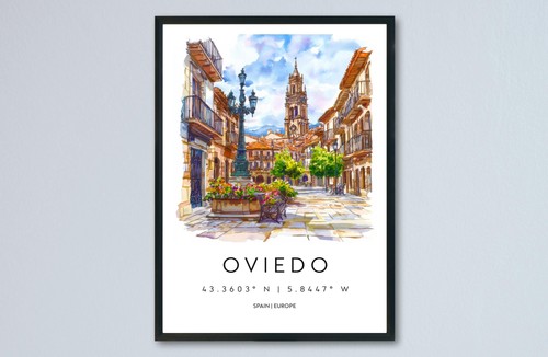 Oviedo aquarell poster - aquarell,