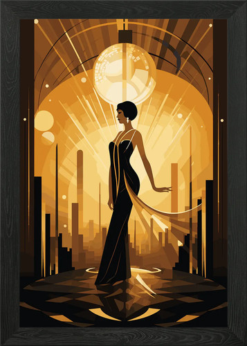 Art deco gerahmtes wandbild - gerahmtes,