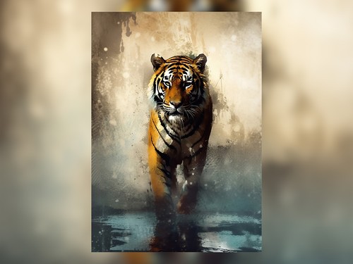 Majestätischer tiger aquarell - majestätischer,