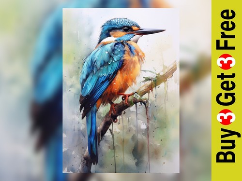 Lebendiger eisvogel kunstdruck - lebendiger,