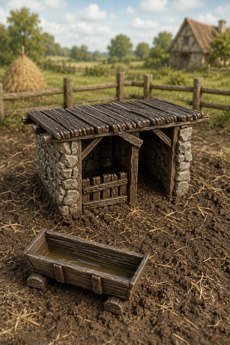 Schweinestall mit trog - 32, mm